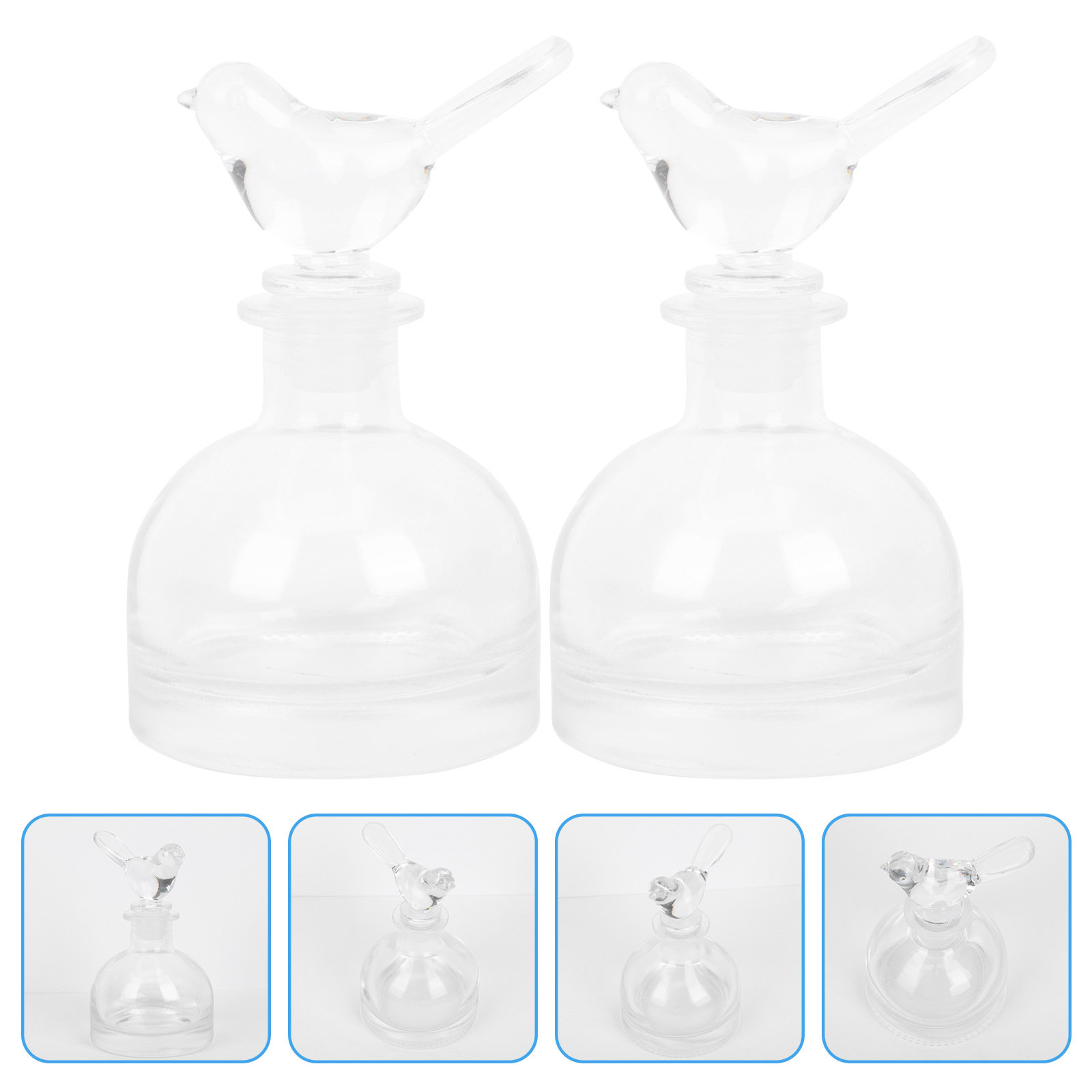 Fragrance Home Decor - 2Pcs Glass Perfume Bottles Premium Clear