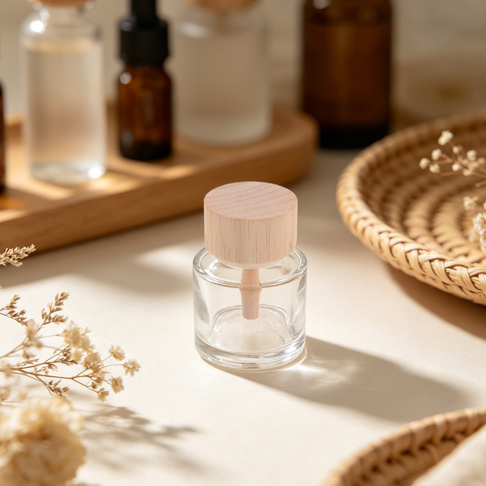 Home Fragrance Reeds - 2Pcs Clear Glass Reed Diffuser Bottles