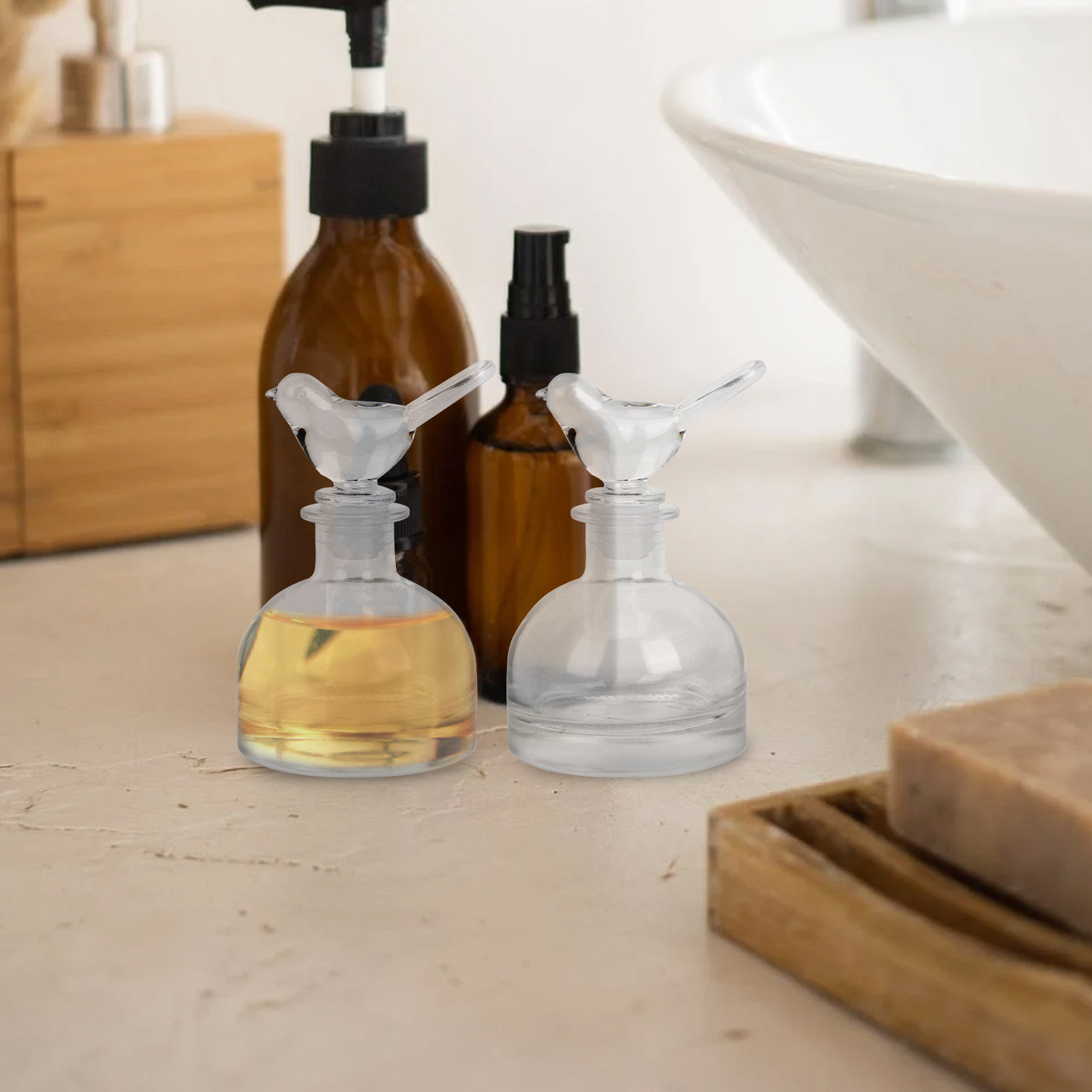 2Pcs Glass Perfume Bottles Pre - Fragrance Home Decor ulasan dan harga